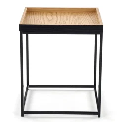 Garnero Arredamenti Tavolino da salotto moderno 42x42cm rovere naturale nero Fatima Best