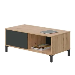 Garnero Arredamenti Tavolino da salotto moderno design 100x50cm rovere nodato antracite Rory Discount