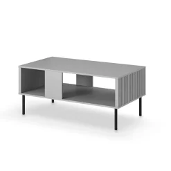 Garnero Arredamenti Tavolino da salotto moderno 110x48cm grigio chiaro nero Cadice Discount