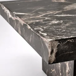 Garnero Arredamenti Tavolino da salotto quadrato 80x80cm effetto marmo nero Galassia Discount