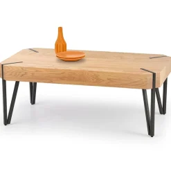 Garnero Arredamenti Tavolino da salotto rettangolare 110x60cm rovere miele nero Laval Rovere Rustico Clearance