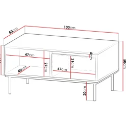 Garnero Arredamenti Tavolino da salotto 100x50cm 1 anta bianco oro Praga Bianco Opaco - Oro Online