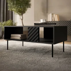 Garnero Arredamenti Tavolino da salotto 100x64cm con frontali decorati nero Daniele Nero Opaco Best
