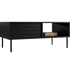 Garnero Arredamenti Tavolino da salotto 100x55cm con vano nero Wild Nero Opaco New