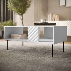 Garnero Arredamenti Tavolino da salotto 100x64cm con frontali decorati bianco Daniele Bianco Opaco Sale