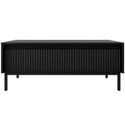 Garnero Arredamenti Tavolino da salotto 100x50cm design cannettato nero Strike Nero Opaco Clearance