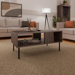 Garnero Arredamenti Tavolino da salotto 100x46cm noce cannettato Gabiot