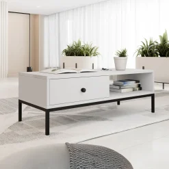 Garnero Arredamenti Tavolino salotto  90x50cm design moderno bianco Pollon Bianco Opaco Online