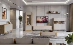 Garnero Arredamenti Tavolino 110x65cm da salotto 1 cassetto rovere tortora lucido Jumbo Tortora - Rovere Best