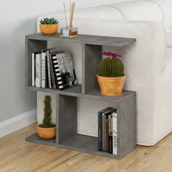 Garnero Arredamenti Tavolino 60x60cm da salotto con libreria design grigio antico Priocca Cemento Hot