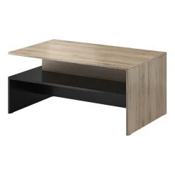 Garnero Arredamenti Tavolino 100x45cm da salotto design rovere e nero Emotion Gihome® Nero Opaco - Rovere Hot