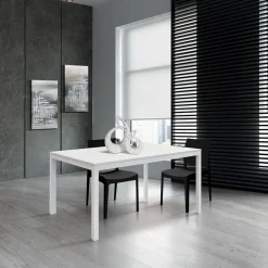 Garnero Arredamenti Tavolo 110/160 cm allungabile metallo bianco Larkin Bianco Frassinato Outlet
