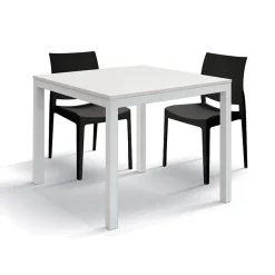 Garnero Arredamenti Tavolo 90/180 cm allungabile metallo bianco Larkin Bianco Frassinato Hot