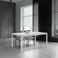 Garnero Arredamenti Tavolo 110/160 cm allungabile effetto metallo bianco Larkin Marmo bianco Hot