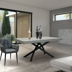 Garnero Arredamenti Tavolo 160/240 cm allungabile grigio metallo Otab Cemento Hot