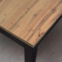 Garnero Arredamenti Tavolo 90/180 cm allungabile metallo ossido Alanda Rovere Rustico Hot