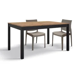 Garnero Arredamenti Tavolo 110/160 cm allungabile metallo ossido Alanda Rovere Rustico New