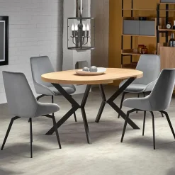 Garnero Arredamenti Tavolo allungabile 100/250cm da pranzo rovere dorato nero Agri Discount