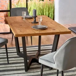 Garnero Arredamenti Tavolo allungabile 160/250cm design moderno rovere rustico nero Ridge Rovere Rustico - Nero Clearance