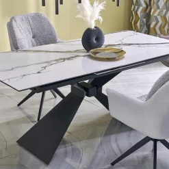 Garnero Arredamenti Tavolo allungabile 180/230cm effetto marmo bianco nero Silvano