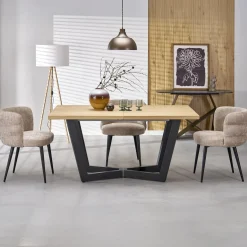 Garnero Arredamenti Tavolo allungabile 160/250cm industrial nero rovere Ridge Rovere - Nero Hot