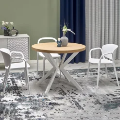 Garnero Arredamenti Tavolo allungabile 100/250cm rotondo rovere dorato bianco Sarajevo Hot