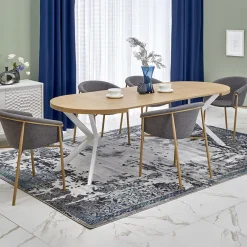 Garnero Arredamenti Tavolo allungabile 100/250cm rotondo rovere dorato bianco Sarajevo Hot