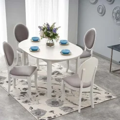 Garnero Arredamenti Tavolo allungabile 102/142cm rotondo da pranzo moderno bianco Lucci Bianco Opaco Sale