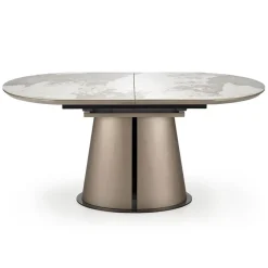 Garnero Arredamenti Tavolo allungabile da pranzo 160/200cm marmo bianco beige Iolanda Best