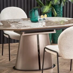 Garnero Arredamenti Tavolo allungabile da pranzo 160/200cm marmo bianco beige Iolanda Best