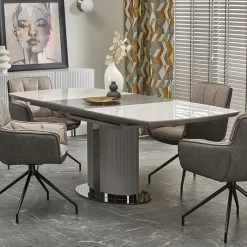 Garnero Arredamenti Tavolo allungabile da pranzo 160/220cm bianco grigio chiaro Ignazio Online