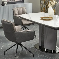 Garnero Arredamenti Tavolo allungabile da pranzo 160/220cm bianco grigio chiaro Ignazio Online