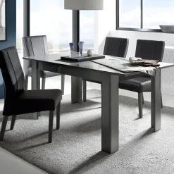 Garnero Arredamenti Tavolo allungabile moderno 137/185cm grigio lucido Olimpo Obsession Antracite Clearance