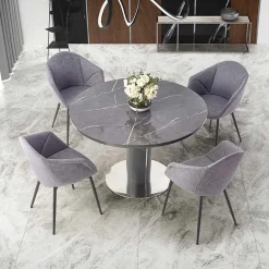 Garnero Arredamenti Tavolo allungabile moderno 120/160cm marmo grigio Donald Discount