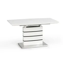 Garnero Arredamenti Tavolo allungabile moderno 140/180cm bianco nero acciaio Sequoia Online
