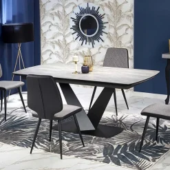 Garnero Arredamenti Tavolo allungabile moderno 180/230cm grigio scuro nero Zara Clearance