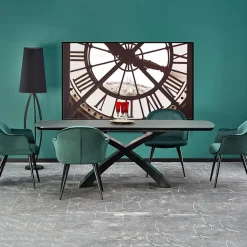 Garnero Arredamenti Tavolo allungabile moderno 180/220cm grigio scuro nero Borgia New