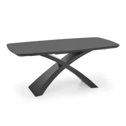 Garnero Arredamenti Tavolo allungabile moderno 180/220cm grigio scuro nero Borgia New