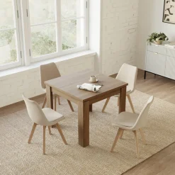 Garnero Arredamenti Tavolo allungabile 90x90cm moderno a libro Calla Noce Outlet