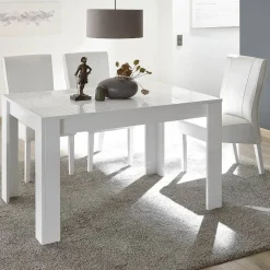 Garnero Arredamenti Tavolo 137/185cm allungabile da pranzo bianco laccato lucido Paradise Bianco Lucido Clearance