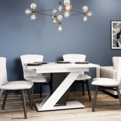 Garnero Arredamenti Tavolo 120/160cm allungabile da pranzo bianco nero lucido Amilia Nero Lucido - Bianco Lucido Clearance