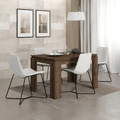 Garnero Arredamenti Tavolo 120/160cm allungabile moderno legno rovere scuro Atena Noce Hot