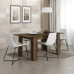 Garnero Arredamenti Tavolo 120/160cm allungabile moderno legno rovere scuro Atena Noce Hot