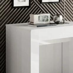 Garnero Arredamenti Tavolo 54/252cm allungabile moderno Violette Bianco Lucido Clearance