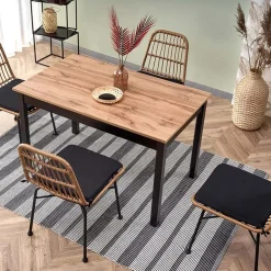 Garnero Arredamenti Tavolo 124/168cm allungabile moderno rovere wotan nero Sabo