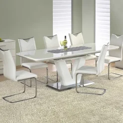 Garnero Arredamenti Tavolo 160/220cm bianco lucido Gerbera Gihome® da pranzo allungabile Online