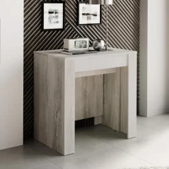 Garnero Arredamenti Tavolo 54/252cm consolle allungabile moderno Violette Bianco Frassinato Discount