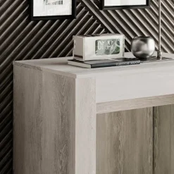 Garnero Arredamenti Tavolo 54/252cm consolle allungabile moderno Violette Bianco Frassinato Discount