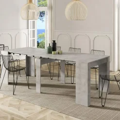 Garnero Arredamenti Tavolo 51/237cm consolle allungabile grigio cemento Fox Gihome® Clearance