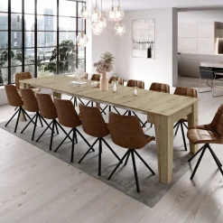 Garnero Arredamenti Tavolo 54/306cm consolle allungabile Grace Gihome® Rovere Chiaro Clearance